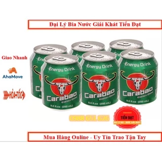 Lốc 6 Lon Nước tăng lực Trâu Cụng ( Trâu Xanh) Carabao Nhập Khẩu Thái 250ML