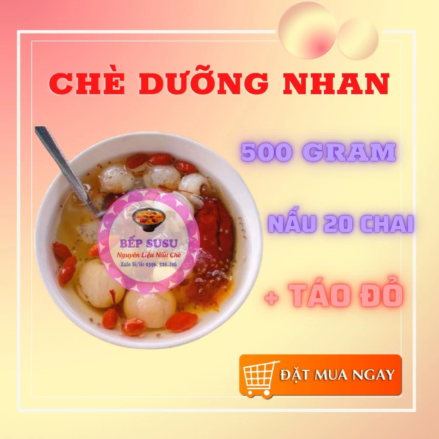 Set Chè dưỡng nhan 500g - 12 nguyên liệu nấu được 20 chai 330ml tặng 1 bịch táo đỏ kèm theo set