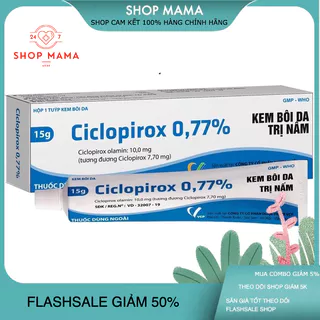 Kem bôi Nấm Ciclopirox 0.77% VCP 15g bôi Nấm Tay Chân, Lang Ben, Nấm Bẹn