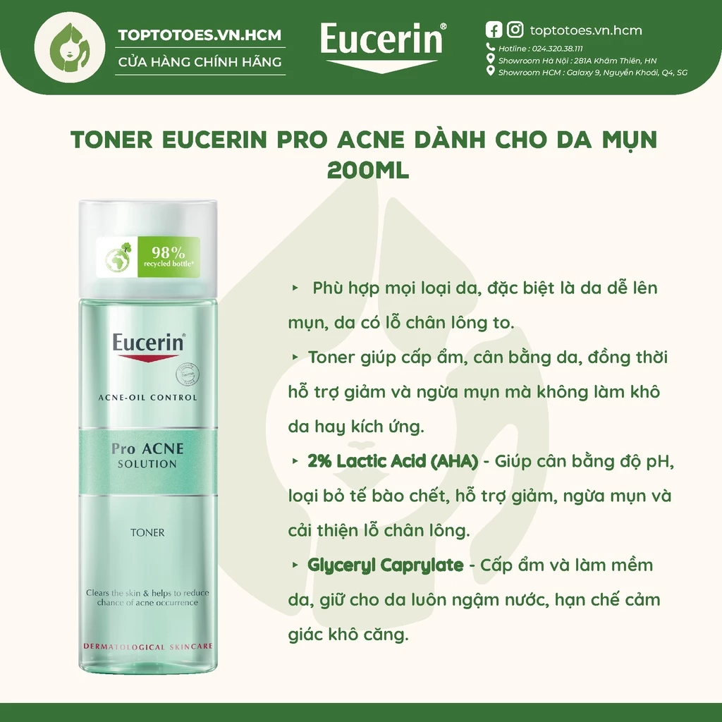 Toner dành cho da mụn Eucerin Pro Acne 200ml