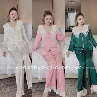 Đồ bộ Pijama Lụa Gấm Tiểu Thư nhún bèo freesize 🎀