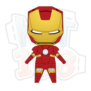 Mô hình giấy Marvel Avengers Robot Chibi Iron Man