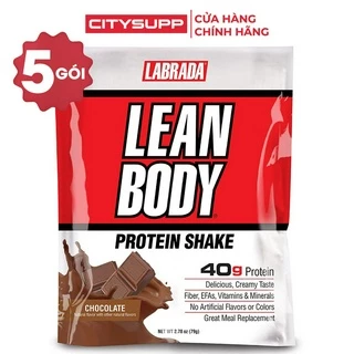 Labrada Lean Body (5 Gói), Sữa Thay Thế Bữa Ăn, 40g Protein, 8G Chất Béo Tốt & Chất Xơ, 22 Vitamin và Khoáng Chất