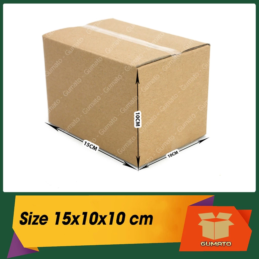 Size 15x10x10 cm, hộp giấy thùng carton gói hàng tại Gumato (Mã số P25)