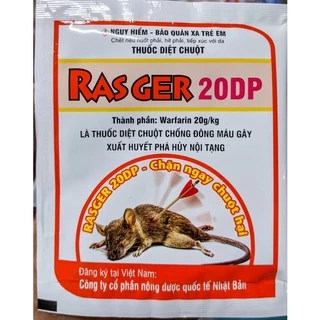 Chế phẩm diệt chuột Rasger 20DP 10g. Chuột chết trong hang sau 3-5 ngày