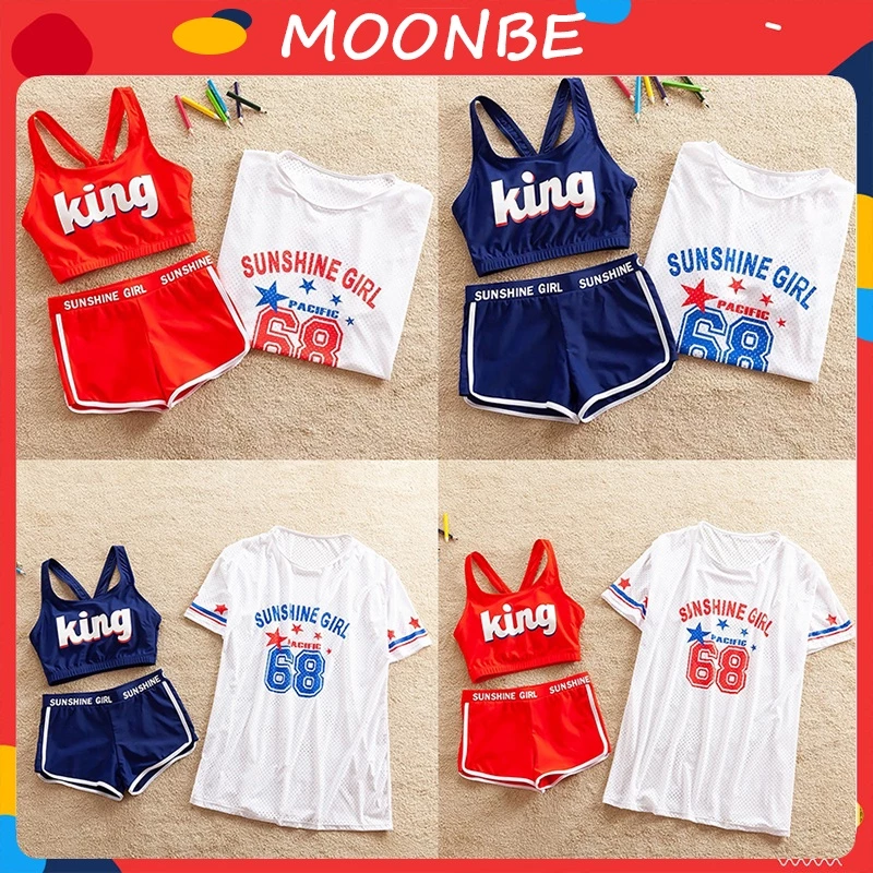 [12kg-60kg] Bộ Đồ Bơi Bé Gái Size Đại 12 Tuổi - Chất Lạnh Tắm - Thời Trang Trẻ Em Moonbe - Sét Đồ Đi Biển Bé Gái KING