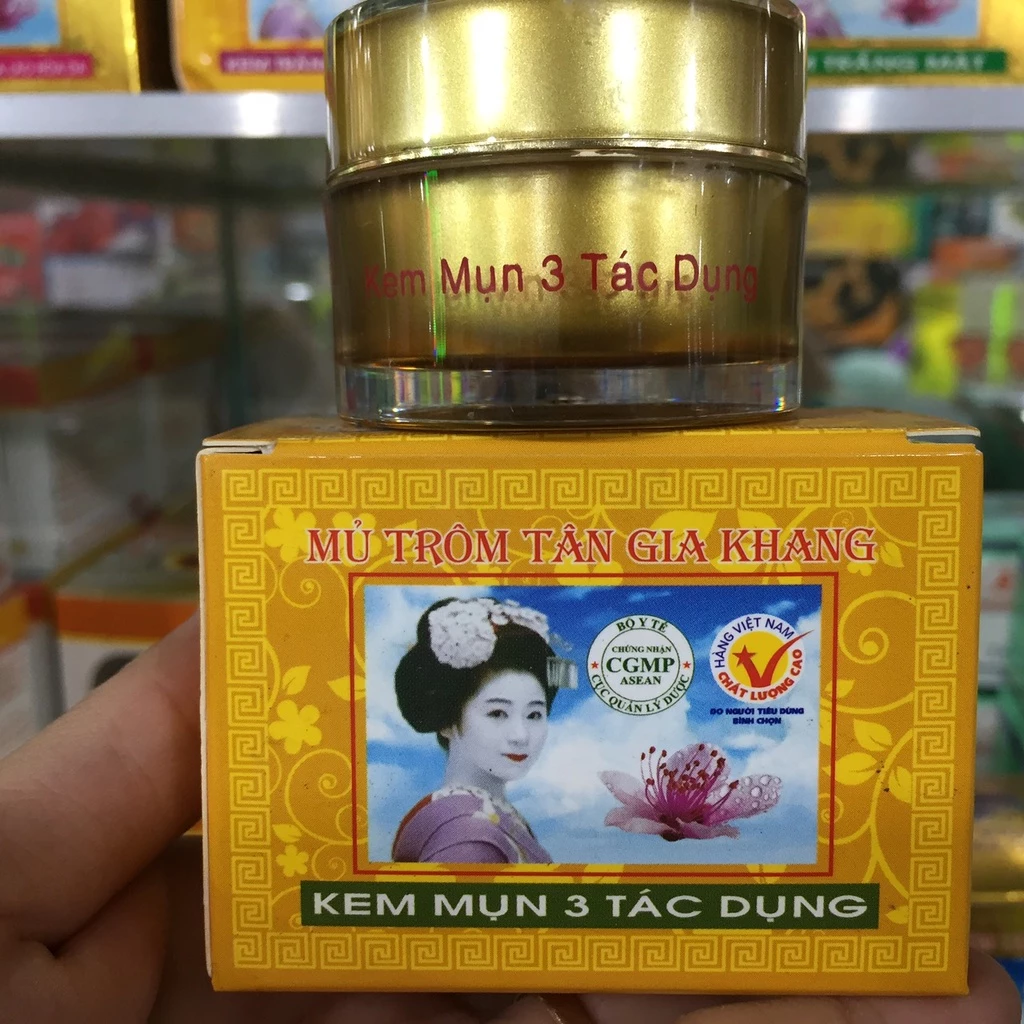 Mủ trôm Tân Gia Khang Kem ngừa mụn 3 tác dụng giá in 98.5k 6g