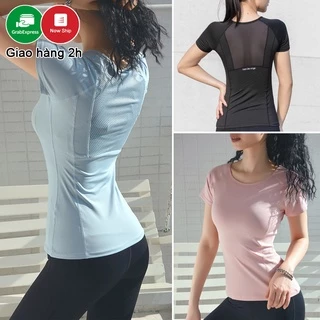 Áo tập Gym, Yoga, Earobic nữ KENZI-01 Áo thun phối lưới