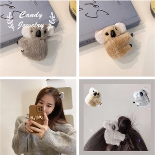 Kẹp tóc MANYUE hình gấu Koala bằng lông nhung dễ thương xinh xắn thời trang