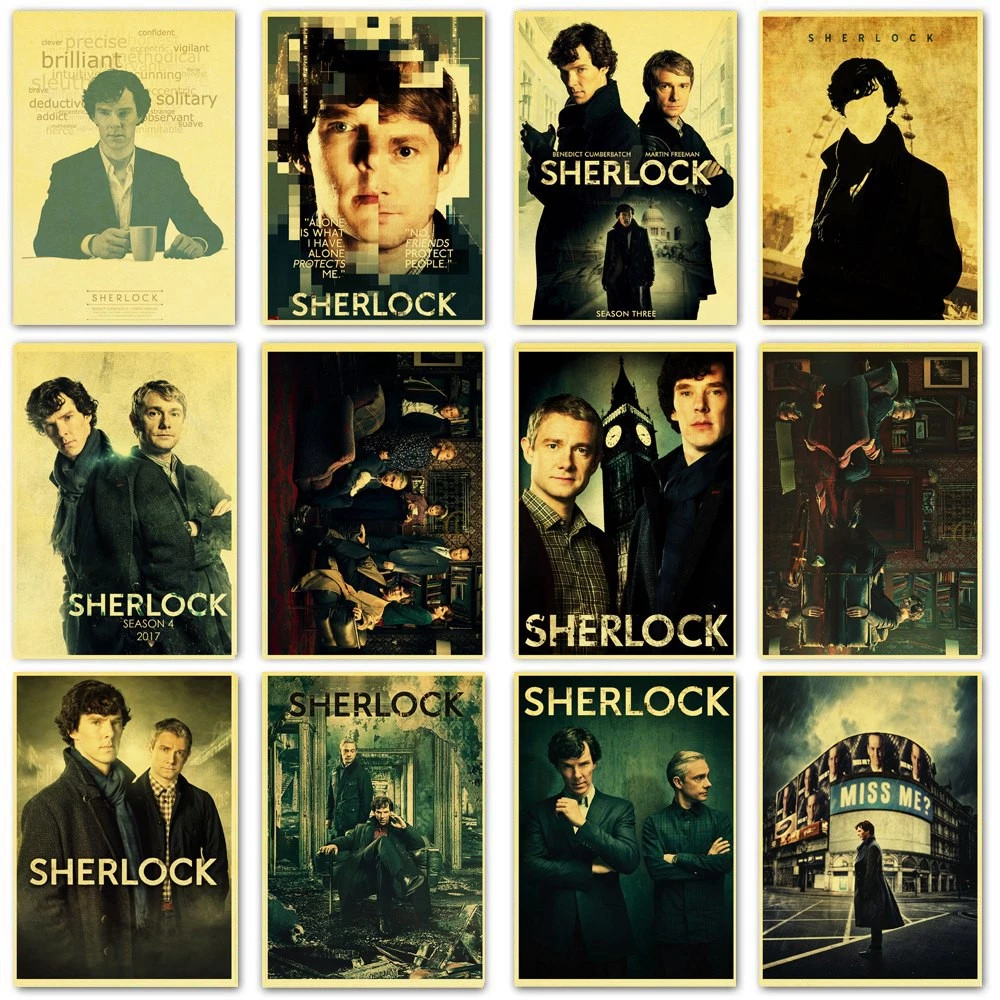 Áp phích trang trí hình thám tử Sherlock Holmes cổ điển