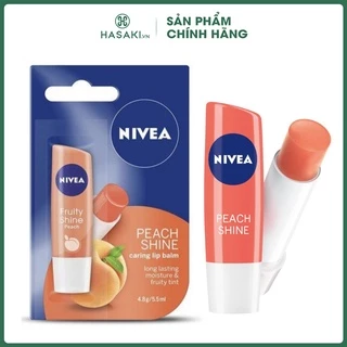 Son Dưỡng Môi Hương Đào Nivea Peach Shine Lip Balm 4.8g Hasaki sản phẩm chính hãng