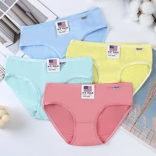 Quần Lót Kháng khuẩn nữ Cotton Màu Trơn Lưng Vừa Không Đường May Thoải Mái Dễ Thương Cho Nữ