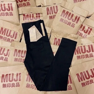 Quần legging nữ đen cạp cao gen bụng chất dày full túi giấy Mu ji hàng MỚI