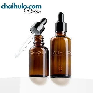 chai đựng tinh dầu serum thân nâu nắp bóp nhỏ giọt 15ml