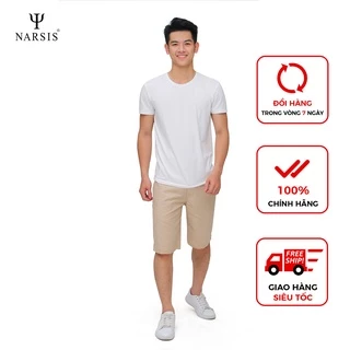 Quần shorts Nam Narsis Chất liệu mềm mịn, thấm hút mồ hôi, quần ngố nam màu vàng  S4014