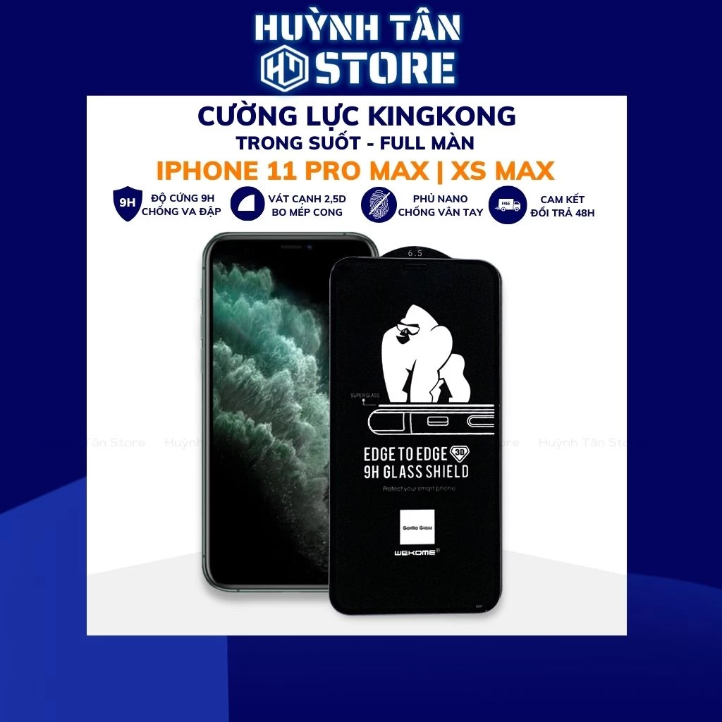 Kính cường lực iphone xs max ip 11 pro max kingkong chính hãng chống va đập bảo vệ màn hình phụ kiện huỳnh tân store