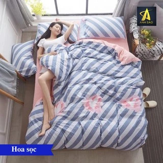 Bộ vỏ chăn ga gối cotton tici Pastel cao cấp Ánh Sao (1 ga, 2 vỏ nằm, 1 vỏ chăn)