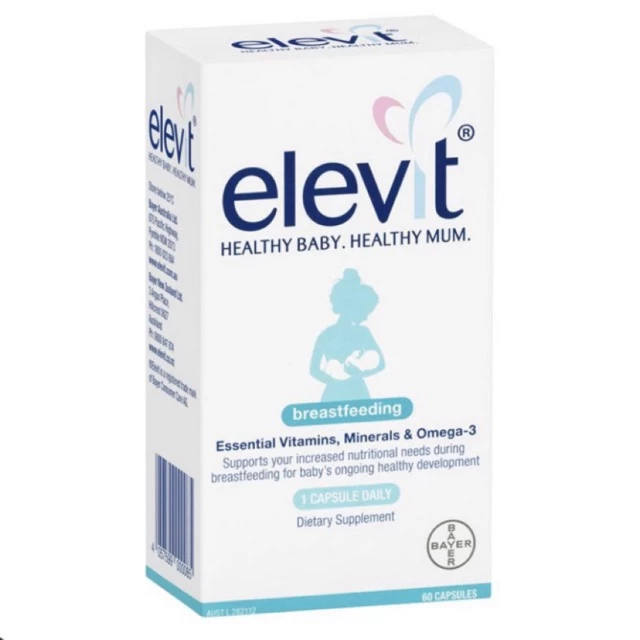 Vitamin Elevit sau sinh Úc 60 viên màu xanh Breastfeeding mẫu mới