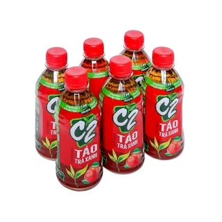 Lốc 6 chai trà xanh C2 vị táo 360ml