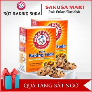 Baking soda đa công dụng bột nở baking soda khử mùi diệt khuẩn tẩy rửa làm bánh chăm sóc da hộp giấy 454g Mỹ