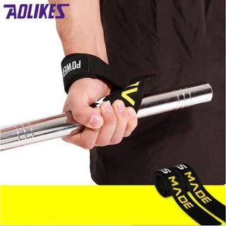 Dây kéo lưng tập xô nâng tạ deadlift strap Aolikes HW7637 chính hãng