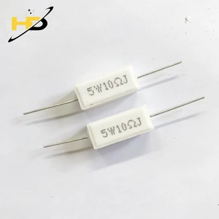 [COMBO 10 CON] Điện Trở Sứ 5W 10R Chân Đồng, Linh Kiện SIêu Chất Lượng