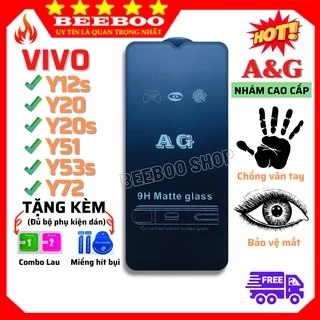 [AG NHÁM CAO CẤP] Kính Cường Lực Vivo Y12S/Y20/Y20S/Y51/Y53S/Y72 - Full màn - Nhám phủ Nano Cao cấp - Chống vân tay