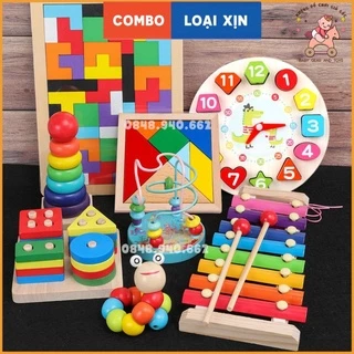 Bộ đồ chơi gỗ thông minh phát triển trí tuệ cho bé, đồ chơi giáo dục sớm, giáo cụ Montessori phát triển tư duy cho bé