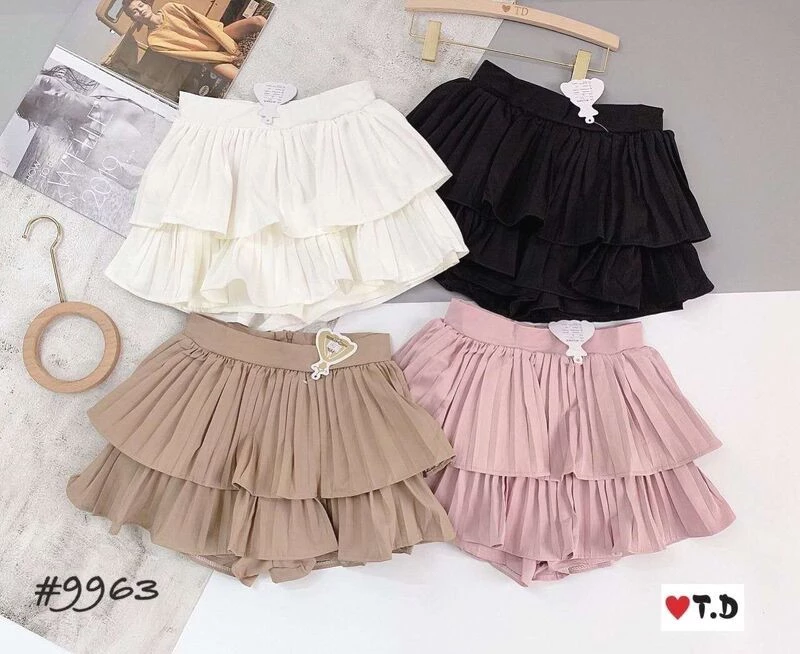 Chân váy xếp li bèo 2 tâng quảng châu