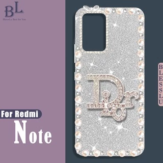 Ốp Điện Thoại Đính Đá Và Ngọc Trai Giả Lấp Lánh Cho Redmi Note 11 Pro Note 10 9 8 Pro Note 11s 10s 9s