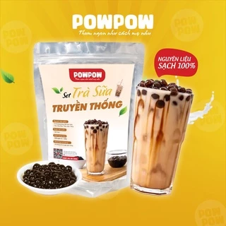 Set nguyên liệu pha trà sữa trân châu vị truyền thống tự nấu POWPOW nấu được 15 - 20 ly