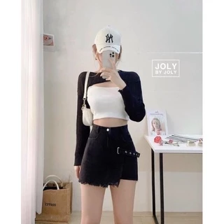 Set áo croptop 2 dây kèm áo khoác mini