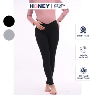 Quần legging dài chất cotton co giãn 4 chiều, cạp chéo, nhiều size - Thời trang đầm bầu cao cấp HONEY