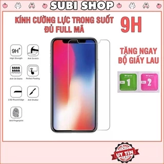 Kính Cường Lực Iphone 9H Classic Trong Suốt 6/6s/7/7plus/8/8plus/plus/x/xr/xs/xsmax/11/12/13/14/pro/max/promax