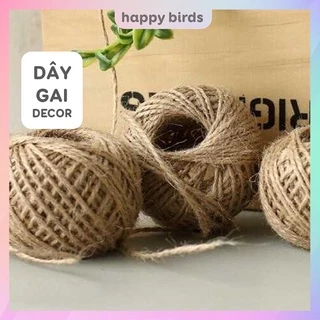 Dây thừng gai dây gai decor cuộn 50m làm handmade sợi sơ dừa trang trí quà tặng gói quà trang trí DIY Happy Birds