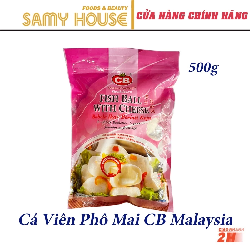 [Samy Food] [Nhiều Phô Mai] Cá Viên Nhân Phô Mai tan chảy CB Malaysia 500g