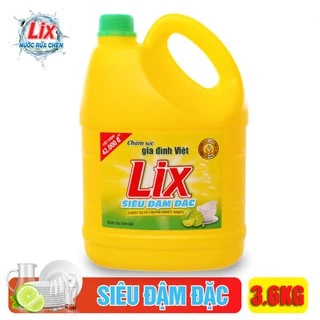 Nước rửa chén Lix ĐẬM ĐẶC 3.6kg hương Chanh