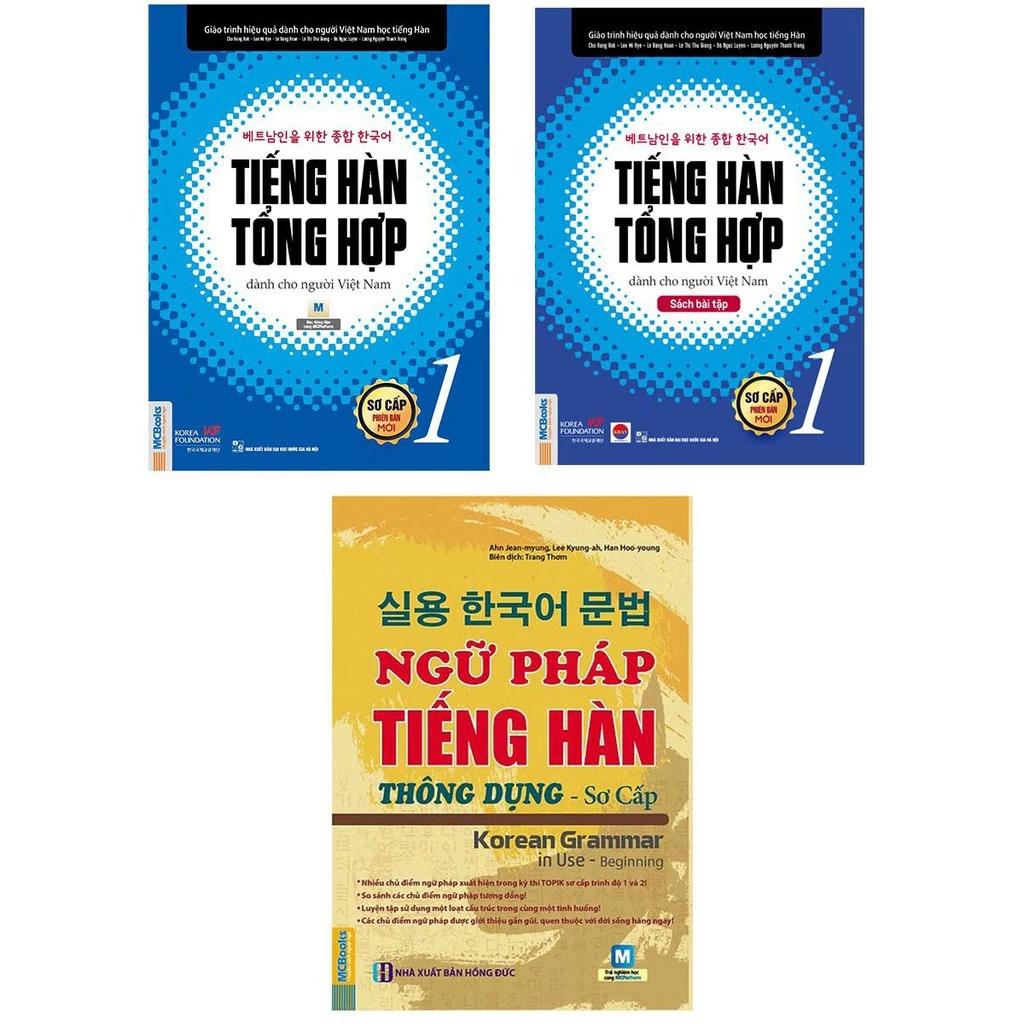 Sách - Combo Giáo Trình Tiếng Hàn Tổng Hợp sơ cấp 1 ( Bản Đen Trắng ) Và Ngữ Pháp Tiếng Hàn thông dụng sơ cấp