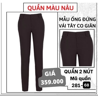 Quần Thái Hòa tôn vòng 3 màu nâu vải dày mềm co giãn 281-86 349-28