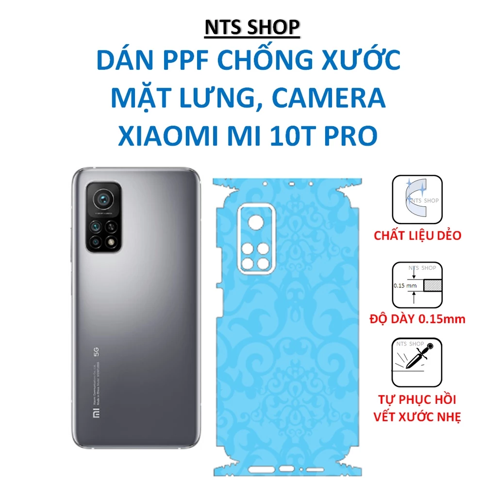 Dán PPF chống xước mặt sau, camera Xiaomi Mi 10T