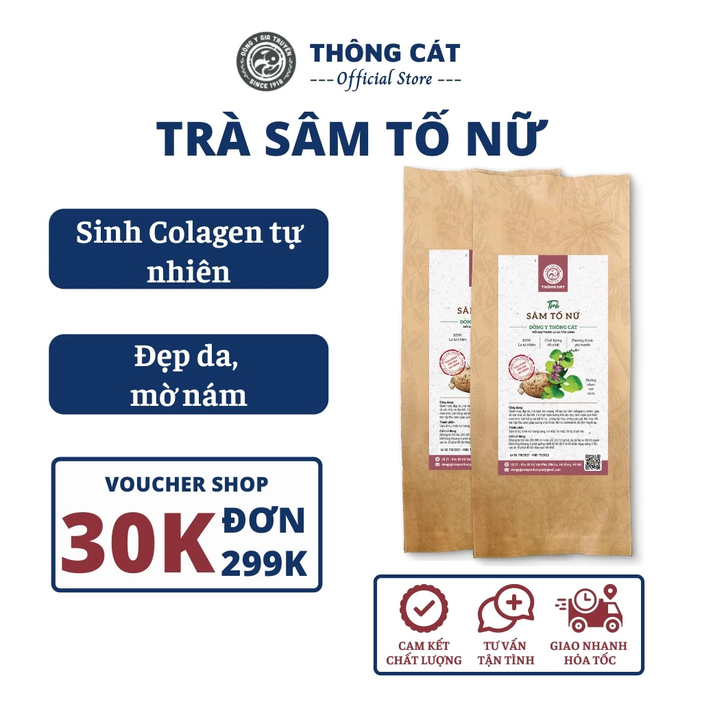 Trà thảo mộc sâm tố nữ cân bằng nội tiết tố nữ, giảm mụn, mờ nám, chống lão hóa - Thảo dược túi lọc Thông Cát HCM