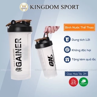 Bình Nước Thể Thao KINGDOM SPORT 1.2L, Chai Nước Tập Gym Cực Bền, Tặng Quả Lắc Lò Xo