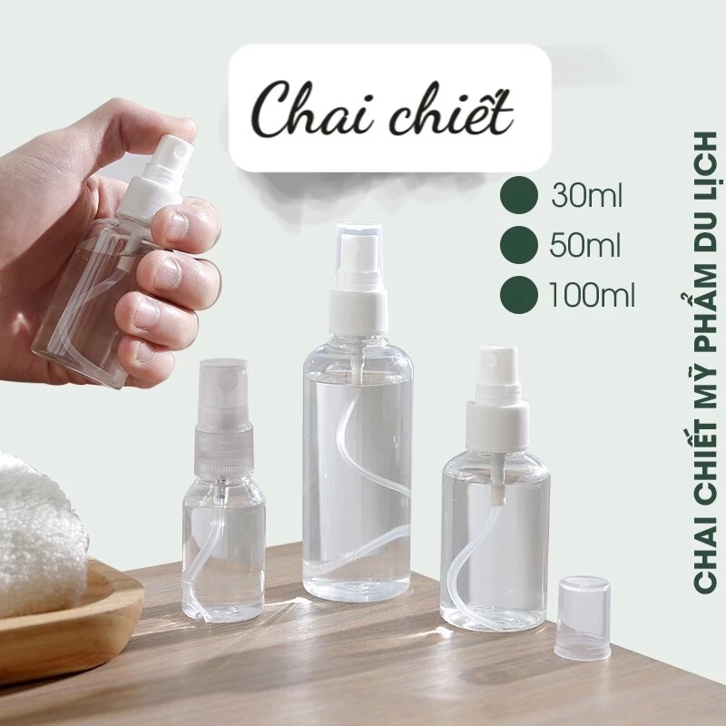 Chai nhựa PET, chai xịt phun sương 50ml - 100ml, chai/lọ chiết mỹ phẩm, chiết tinh dầu, chiết dung dịch sát khuẩn 88069