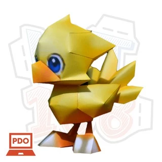 Mô hình giấy Anime Chibi Chocobo - Final Fantasy