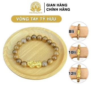 Vòng tay tỳ hưu phong thủy trầm hương HÀ XÁ đeo tay nam nữ may mắn tài lộc