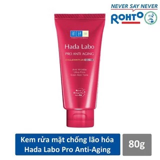 Tuýp đỏ 80g_Kem rửa mặt dưỡng chuyên biệt chống lão hóa Hada Labo Pro Anti Aging Cleanser