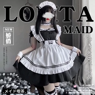 Maid ngắn cosplay, trang phục hầu gái bộ 8 món