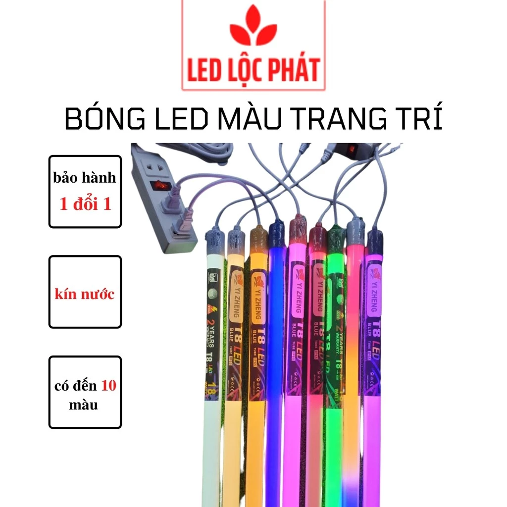 Bóng đèn led nhiều màu trang trí, đèn led 1m2 6 tất kín nước