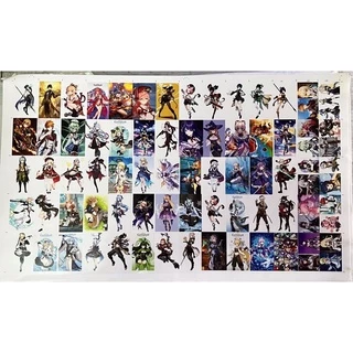 Bộ hình dán Sticker Genshin Impact 49 nhân vật game 70 miếng dán