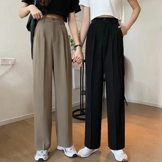 Quần dài SUXI ống rộng lưng cao phong cách Hàn Quốc thời trang dành cho nữ